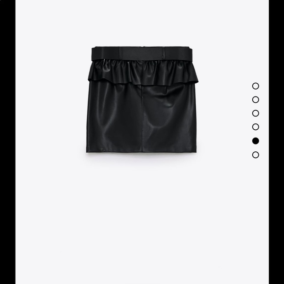 NWT Zara Belted Faux Leather Skirt Size L - Picture 4 of 13